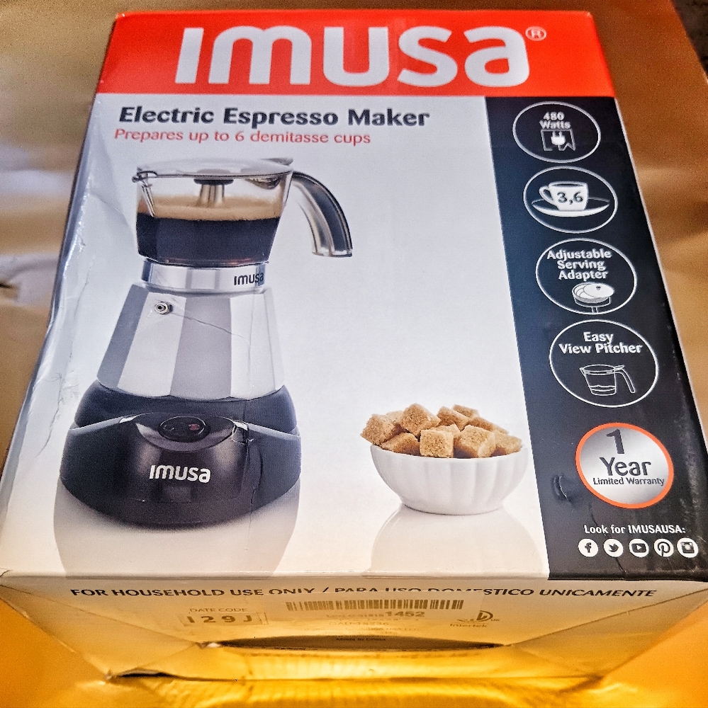 Electric Espresso Maker - Black and Silver